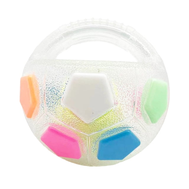 Clear Dog Calming Ball Squeaky Rubber Football Toy For Pets Interactive Play Training Outdoor Games Water Fun Chew Resistant Durable Pet Toy For Dogs Small Medium Large Breed 13Cm 5.12 Inc