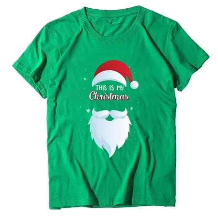 

Christmas Costumes Fashion Woman V Neck Long Sleeve T-Shirt Autumn Christmas Printing Cold Shoulder Loose Blouse Tops Women Casual Tops Christmas Pajamas for Family Women s Casual Tops