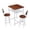 Brown+White | Square Table Set, variant on GZXS 3-Piece Bar Table and Chairs Set, 23.6" Square Pub Table with Storage Shelf, Modern Faux Marble Kitchen Dining Set for 2, Space Saving Design for Compact Area, Small Apartment (White+Gold)