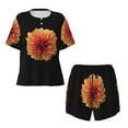 thumbnail image 4 of Naloa Orange Dalia Women's Short-Sleeved Pajama Set, Loungewear, Summer pajamas, Breathable Cozy - 3X-Large, 4 of 9