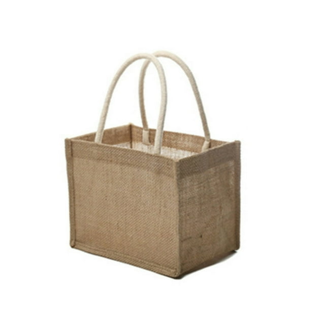 2Pcs Tote Bag Large Capacity Storage Organizer Waterproof Vintage Gift Bag Linen Beach Shopping Handbag for Outing