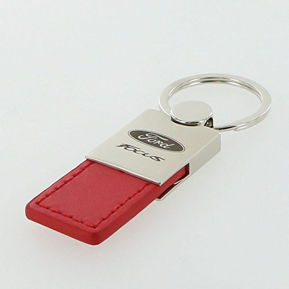 Ford Focus Keychain & Keyring - Duo Premium Red Leather