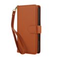 thumbnail image 2 of For iPhone 15 Pro 6.1" Wallet Case Leather Magnetic Flip Cover with Card Slots, RFID Blocking, Kickstand, Anti-Drop TPU & Detachable Wrist Strap,Brown,For iPhone 15 Pro, 2 of 7