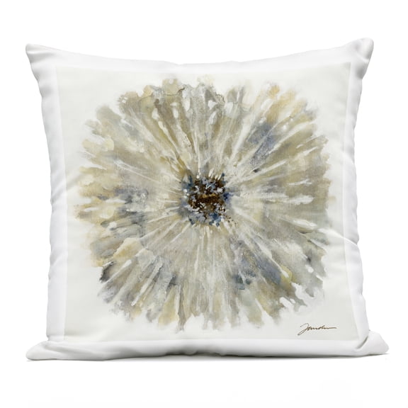 Stupell Industries Neutral Rustic Abstract Flower Design by Liz Jardine Outdoor Printed Pillow