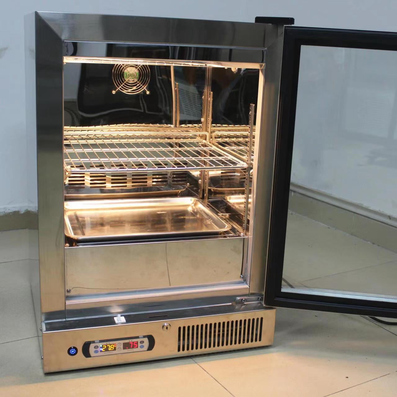 Kolice Commercial Countertop Aging Beef Showcase Freezer,Steak Aging Cabinet,Beef Display Showcase-168L, 2 Tiers