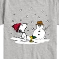 thumbnail image 3 of Peanuts - Snoopy Woodstock Snowman - Toddler & Youth Short Sleeve Graphic T-Shirt, 3 of 6