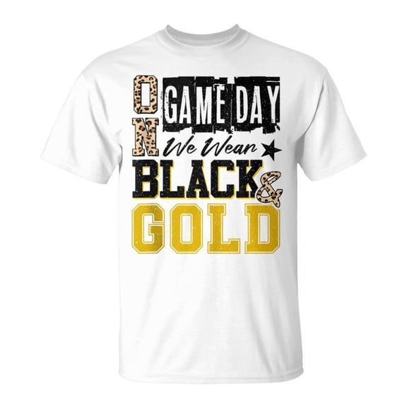 On Gameday Football We Wear Black And Gold School Spirit TShirt