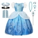 thumbnail image 5 of Disney-vestido de princesa con encanto para niñas, traje de Cosplay de Cenicienta, Bella, Aurora, Blancanieves, vestido de baile de malla, disfraz de Carnaval y cumpleaños, 5 of 5
