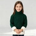 thumbnail image 5 of KAUOD Girls Ribbed Knit Crew Neck Sweater Long Sleeve Fleece Lined Thermal Pullover Tops Kids Winter Thick Shirt Clothes, 5 of 9