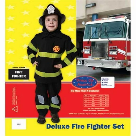Dress Up America Deluxe Fire Fighter Dress Up Costume Set Toddler T4 203-T