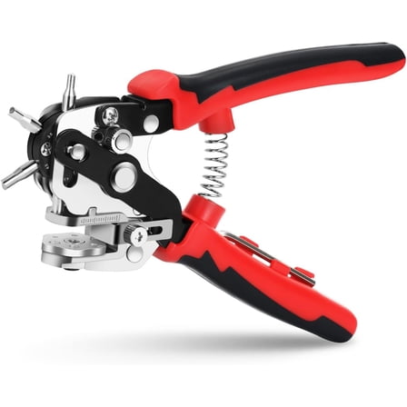 Ecoflick Professional 6-in-1 Stainless Steel Hole Punch Pliers with Distance Locator & Allen Wrench - Precision Tool for Leather, Paper, Metal Sheets, DIY Crafting
