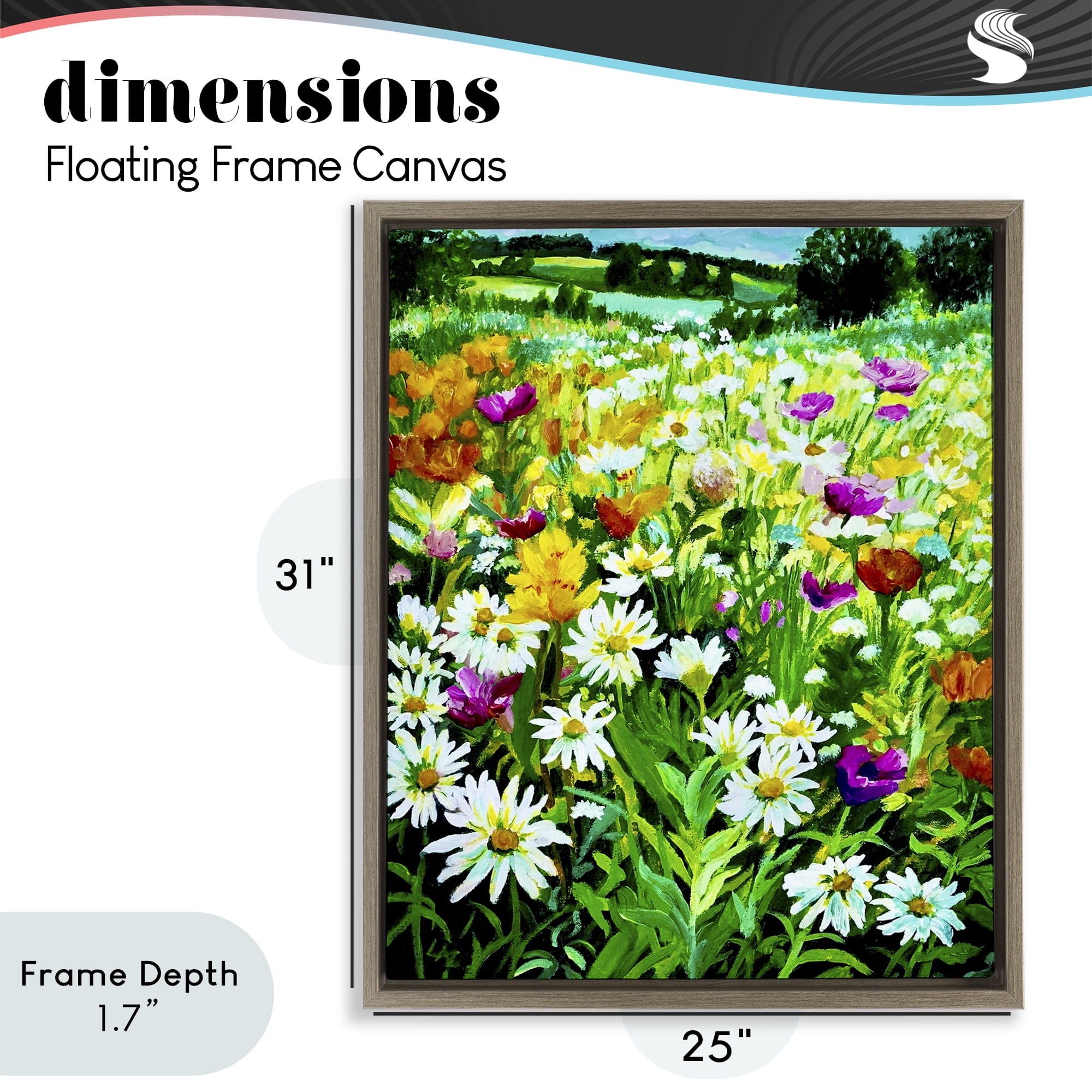 Stupell Industries Hillside Fusion Meadow Brown Framed Floater Canvas Wall Art, design by Lee Ann Zirbes