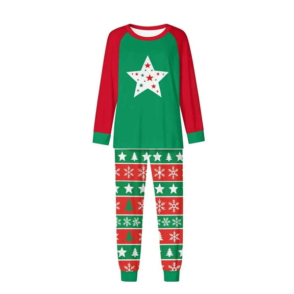 Zwiiyzr Family Christmas Pajamas Matching Sets for Mom Parent Child Outfit Christmas Set Printed Home Clothes Sleepwear Long Sleeved Jumpsuit Set Mom Style Multicolor-Mom