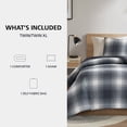 thumbnail image 2 of Mainstays Shadow Plaid 2-Piece Grey Comforter Set, Twin/Twin XL, 2 of 10