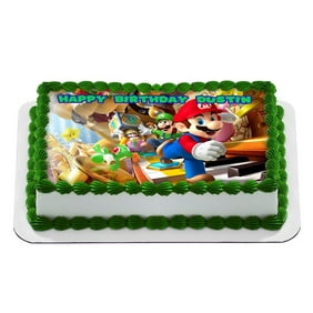 Mario Bros Nintendo Joshi Luigi Edible Cake Topper Personalized