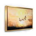 thumbnail image 3 of Designart 'Three Cranes Flying Through Warm Sunset' Traditional Framed Canvas Wall Art Print, 3 of 5