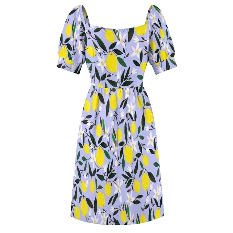 Lemons Blue Sleeveless Dress luxury dresses dresses for womens Woman  fashion bandage dress - Walmart.com