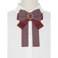 thumbnail image 4 of INSPIRE CHIC Bow Ties Striped Pre-Tied Ribbon Brooch Pin for Women Fashion Red, 4 of 4