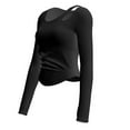 thumbnail image 6 of SwiftWear Women's Workout Top Long Sleeve Asymmetric Neck Yoga Shirt with Side Cutout, Breathable Fitness Tops & Activewear Black, 6 of 7
