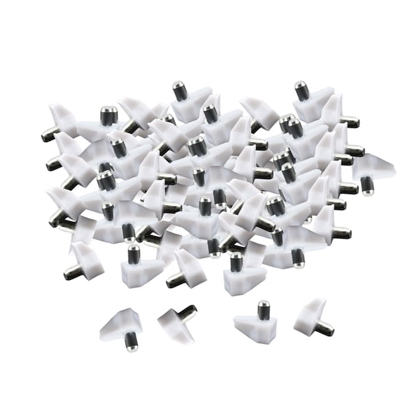 100 piezas de pasadores de estante, soportes fijos para estantes, clavijas de soporte para muebles de gabinete blanco