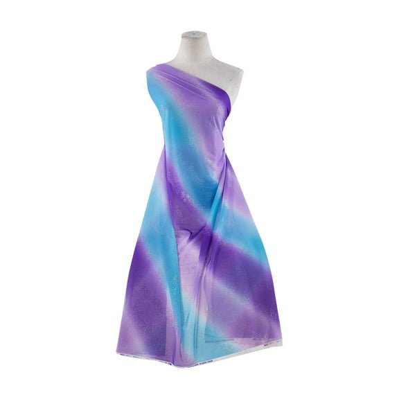 Zelouf Daisy 2-Tone Glitter & Bias Ombre On Mjc  , Sewing, DIY, Crafts Fabric by the Yard, Purple/turq, 3 Yard