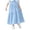 Light Blue, variant on Eltusu Girls Skirts, Long-Length Pleated Cotton Elastic Waistband Casual Skirts Light Blue Size 10-12T