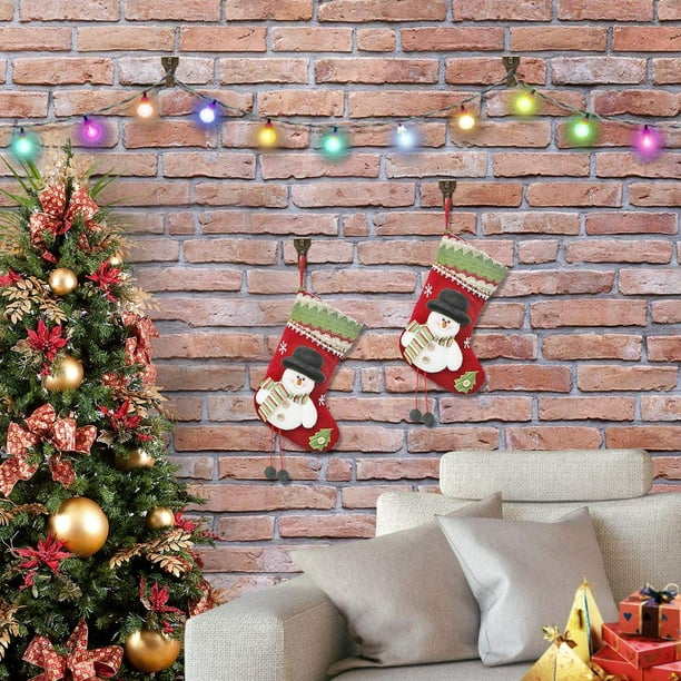 Lot de 10 clips muraux en brique, cintres muraux sans clous, guirlande pour  accrocher une décoration lumineuse de guirlande de Noël en plein air,  convient à la brique de 5,1 cm à