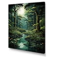 thumbnail image 2 of Designart "River's Path Through the Forest I" Landscapes Canvas Wall Art - Traditional Green Forest Living Room Canvas Art, 2 of 6