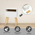 thumbnail image 6 of Jaxpety Set of 2 Wooden Nightstand with Drawer & Shelf, Modern Side End Table, White, 6 of 11