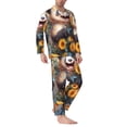 thumbnail image 2 of Daiia Elegant Cute Panda Sunflower for Men's Long-Sleeved Pajama Set – Soft & Comfortable Sleepwear Button-Up Pajamas Cozy Lounge Wear-Medium, 2 of 7