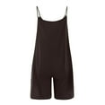 thumbnail image 5 of Diufon Women's Romper Summer Knit Cotton Short Jumpsuit with Pockets Spaghetti Strap Sleeveless Overalls, 5 of 6