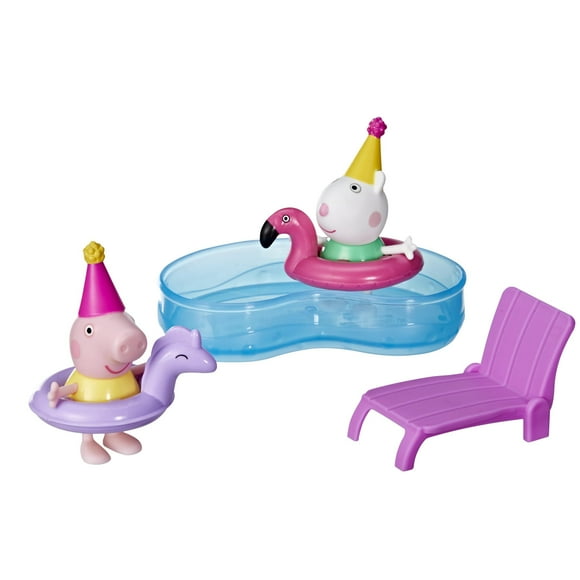 Playset Peppa Pig Peppa's Pool Party con 2 figuras y 4 Access.