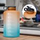 thumbnail image 3 of Greeniant Botella de agua motivacional de 3,78 l con marcador de tiempo, jarras de galón de plástico con pajita, contenedor de almacenamiento para Ropa Deportiva, Zapatos naranja verde Greeniant  OD019764-01B, 3 of 6