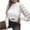 White, variant on Oalirro Workout Tops for Women Button Down Round Neck Long Sleeve Casual Sloid Top