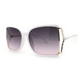 thumbnail image 2 of Womens Exposed Lens 90s Designer Butterfly Chic Luxury Sunglasses White Purple Smoke, 2 of 4