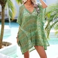 thumbnail image 1 of Couvre-maillots pour Femmes Mode Col Rond Manches Longues Ample Creusé Blouse de Maillot de Bain pour Femmes en Solde, 1 of 7