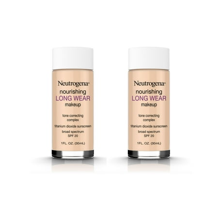 (2 Pack) Neutrogena Nourishing Long Wear Liquid Makeup Foundation With Sunscreen, 60 Natural Beige, 1 Fl.