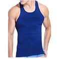 thumbnail image 2 of Men Slimming Body Shaper Vest Gynecomastia Compression Shirts Tummy Control Shapewear Moobs Undershirt Blue XL, 2 of 4