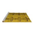thumbnail image 2 of Ahgly Company Machine Washable Indoor Square Abstract Yellow Modern Area Rugs, 7' Square, 2 of 4