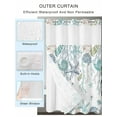 thumbnail image 4 of No Hook Shower Curtain with Snap-in Liner, Ocean Coastal Waterproof Fabric Bathroom Curtains, Nautical Starfish Conch Seashells Coral Bath Curtains & Mesh Top Window Stand Up Stall Standard 72''x72'', 4 of 9
