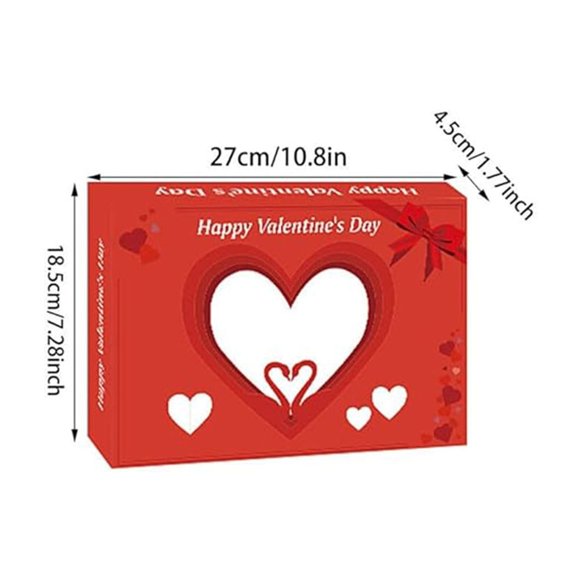 Valentines Day Decoration,Adorable Heart Shaped Advent Calendar Set Featuring 28 Mini Toys and Themed Cards for A Romantic Couples Countdown