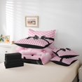 thumbnail image 6 of Manfei Black Coquette Bow 7pcs Queen Bedding,Minimalist Geometric Polkadot Bedding Comforter Set Queen,Black Reversible, 6 of 7