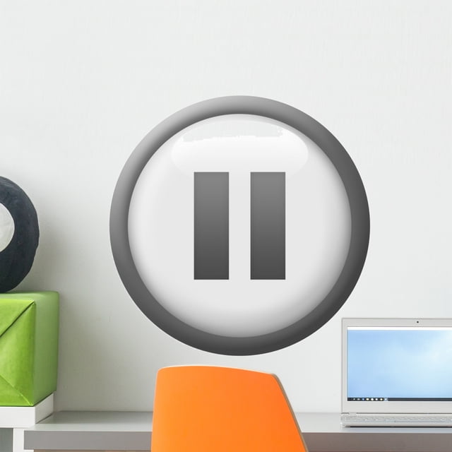 Pause Button Wall Mural Decal by Wallmonkeys Vinyl Peel and Stick ...