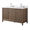 thumbnail image 5 of Vanity Art 54" Bathroom Vanity with Sinks and Engineered Marble Top, Freestanding Storage Cabinet with 2 Drawers, 2 Shelves and 1 Flip Down Tray, 5 of 10
