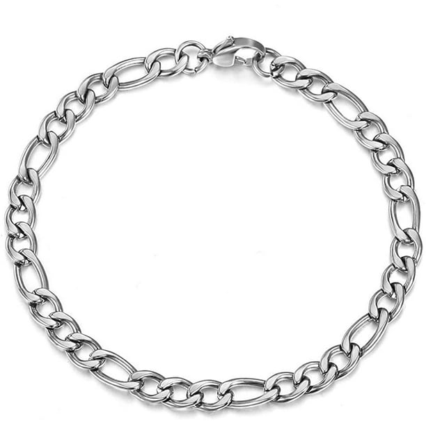 20inch Necklace 9inch Bracelet Jewelry Set Stainless Steel Figaro