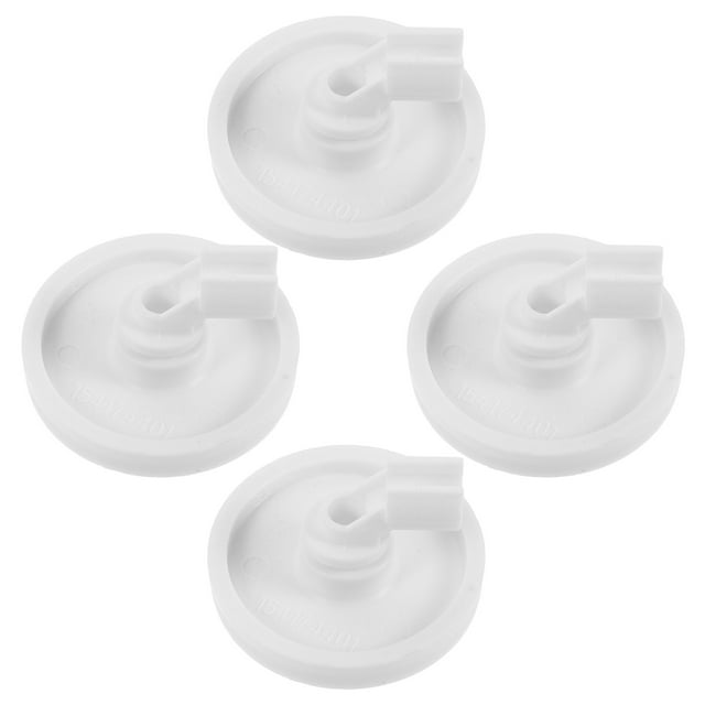 HEALEEP 4Pcs Dishwasher Wheels Lower Rack Practical Accessory White Plastic for Kitchen