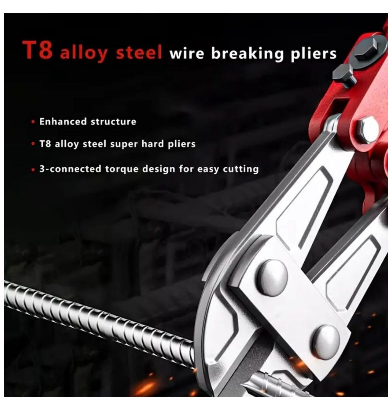 12 Inch Bolt Cutters - Heavy Duty Steel Wire Cutter, Fence Cutter, Small Chain & Screw Cutters with Ergonomic Rubber Grip