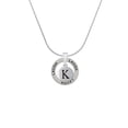 thumbnail image 2 of Delight Jewelry Silvertone Capital Letter - K - Pebble Disc - Laugh Ring Charm Necklace, 18", 2 of 4