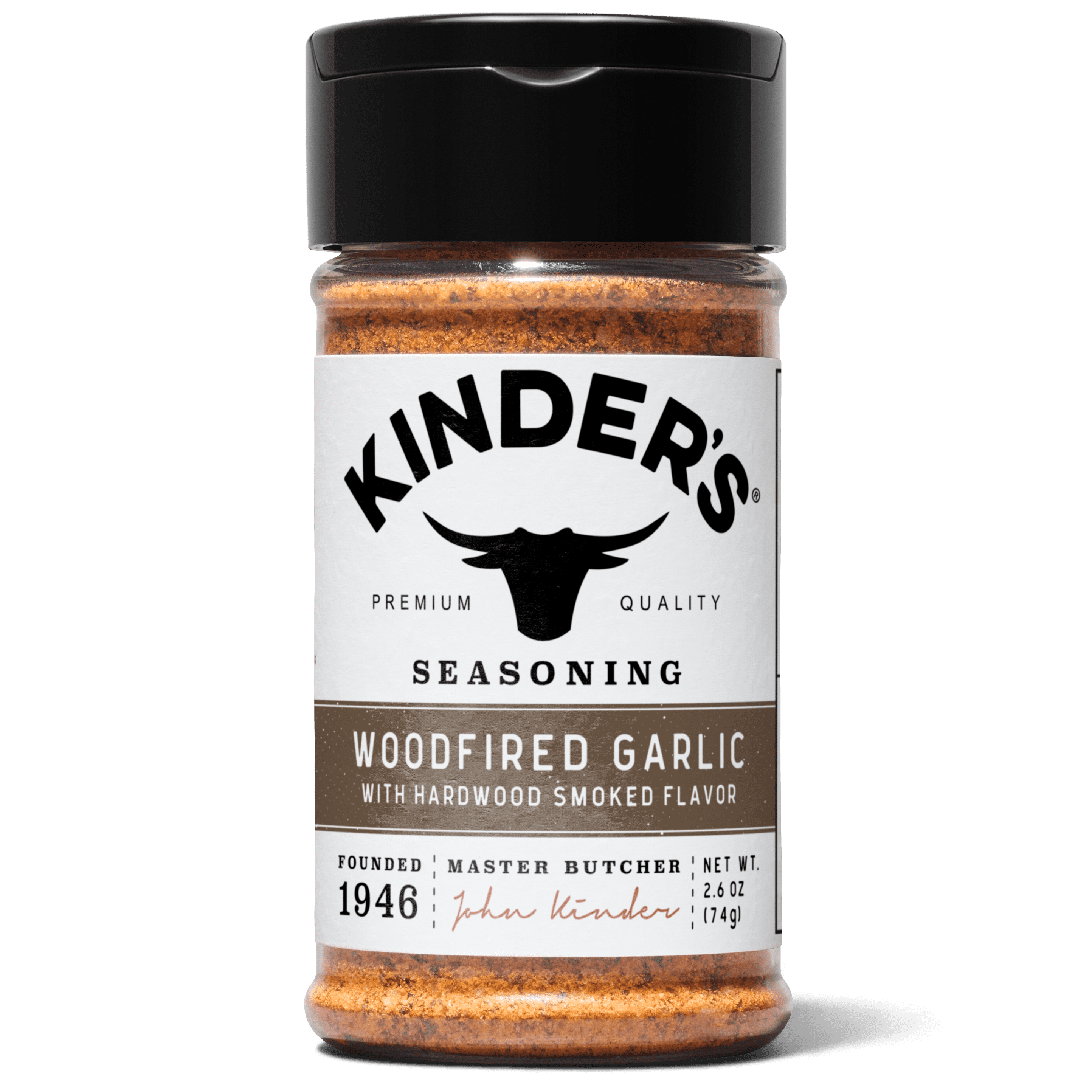 (8 pack) Kinder's Woodfired Garlic Seasoning Blend with Smoked Garlic and BBQ Spices, 2.3 oz