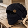 thumbnail image 5 of Lumtrix Beanie Hat For Men And Women Winter Warm Hats Knit Slouchy Thick Fleece Lined Skull Cap With Face Cover Black One Size, 5 of 5